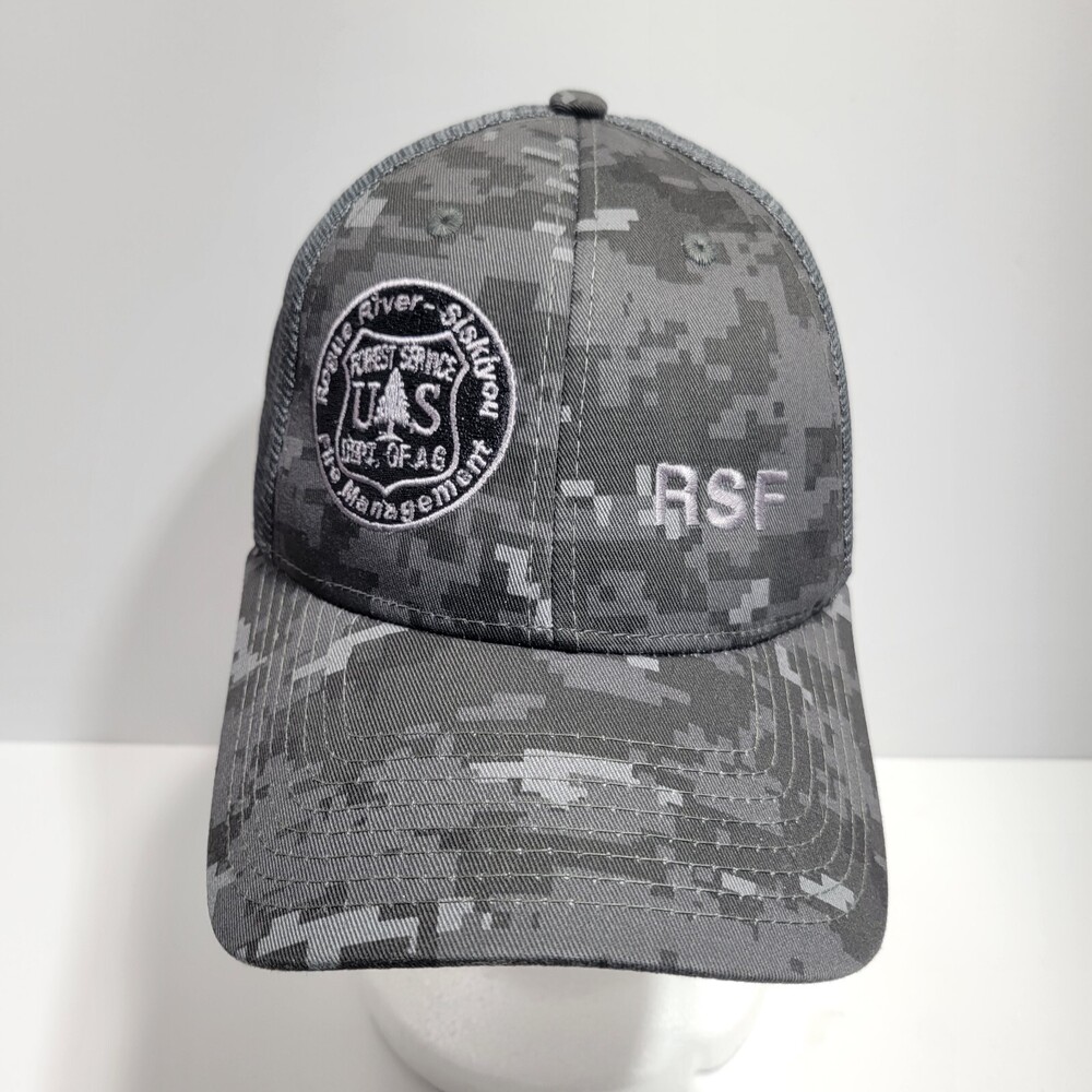 Decky Hat Cap Snapback Gray Camo Print Trucker Mesh Hiker Hiking RSF OSFM Mens